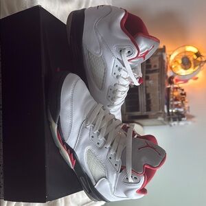 Nike Jordan 5 white fire red